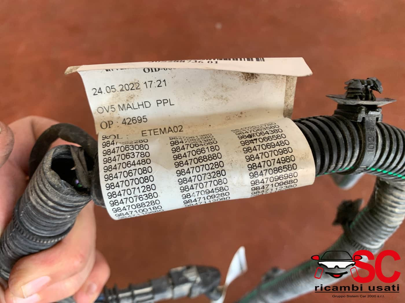 9843237580 CABLAGGIO VANO MOTORE OPEL Astra L Serie diesel