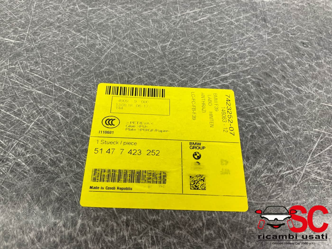 PANNELLO INTERNO BAGAGLIAIO BMW X2 F39 51477423252 (18>)