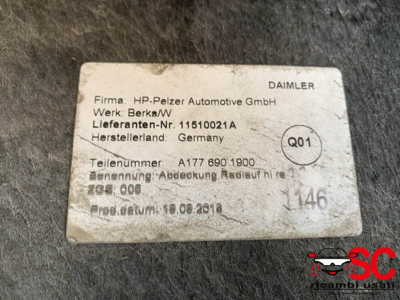 PASSARUOTA POST SX MERCEDES Classe A Serie (W177) A1776901600 (18>)