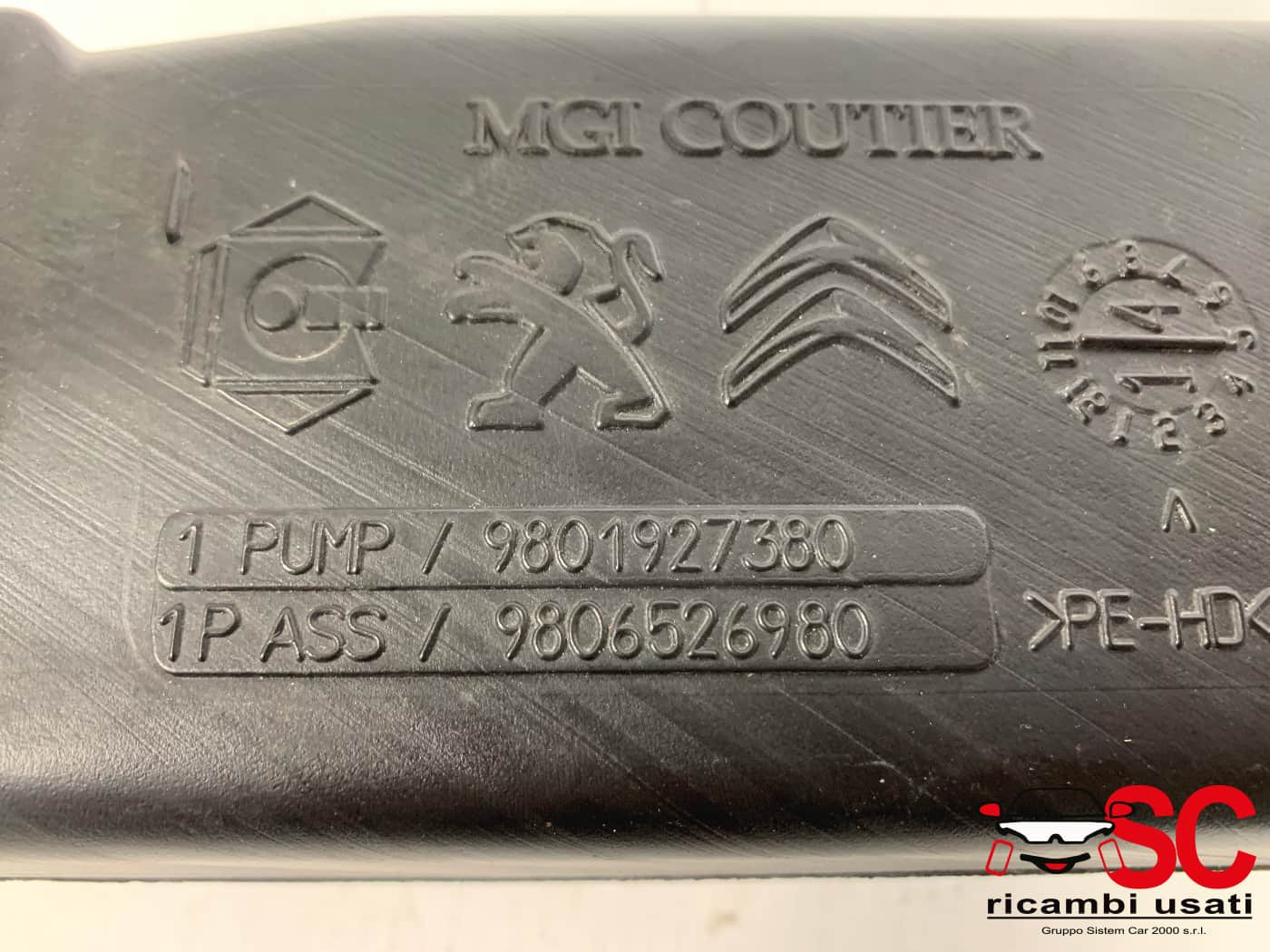9801927380 VASCHETTA TERGI ANT PEUGEOT 308 2° Serie diesel