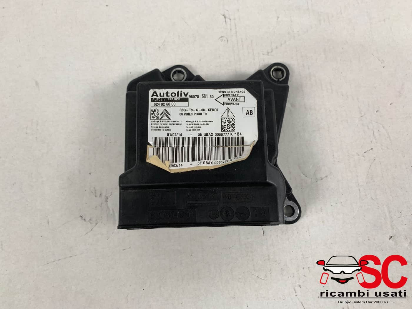 CENTRALINA AIRBAG PEUGEOT 308 2° Serie 9807568180 (13>)