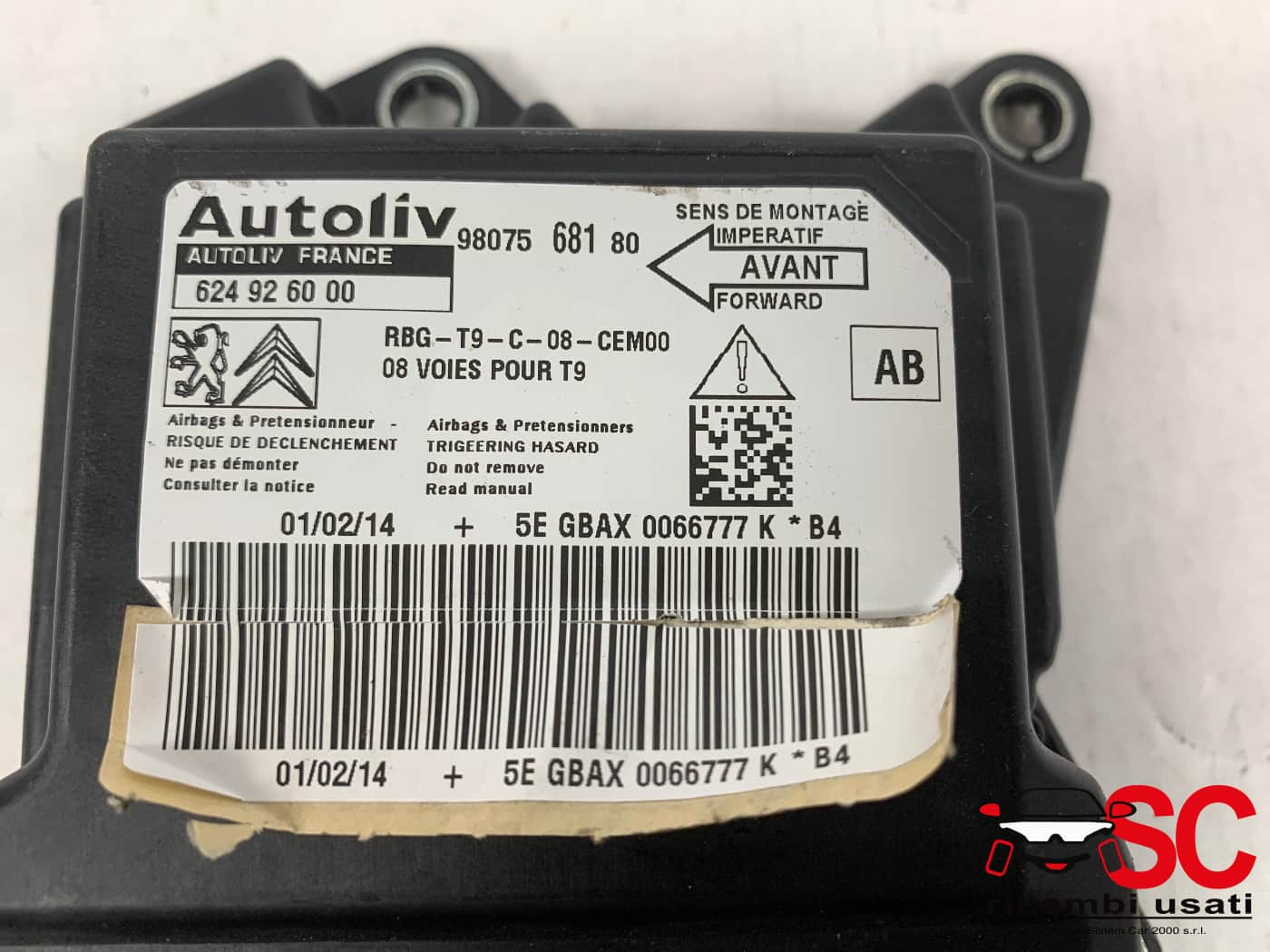 CENTRALINA AIRBAG PEUGEOT 308 2° Serie 9807568180 (13>)
