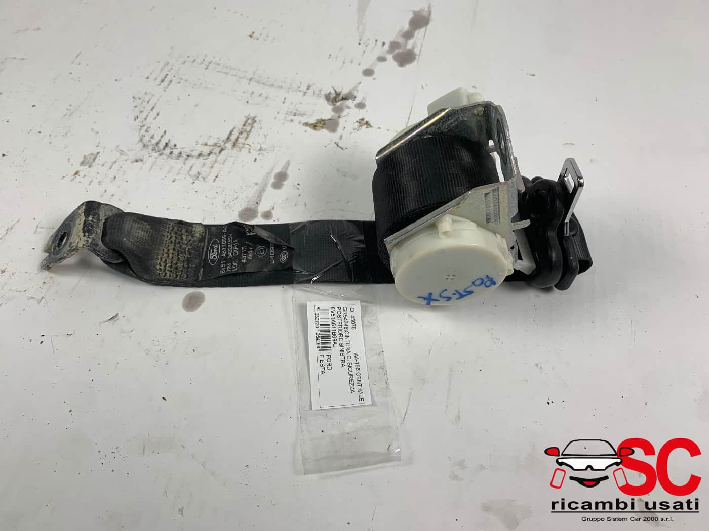 CINTURA DI SICUREZZA POSTERIORE SX FORD Fiesta 6° Serie 8V51A611B69AJ (08>17)