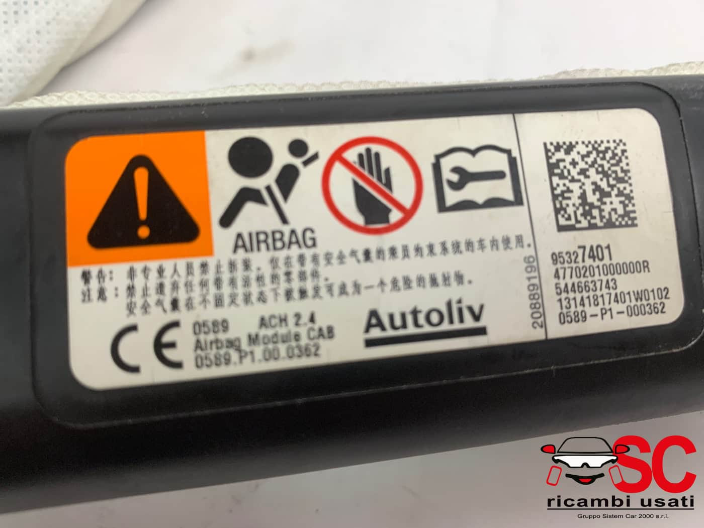AIRBAG A TENDINA LATERALE PASSEGGERO OPEL Mokka 1° Serie 95327401 (12>)