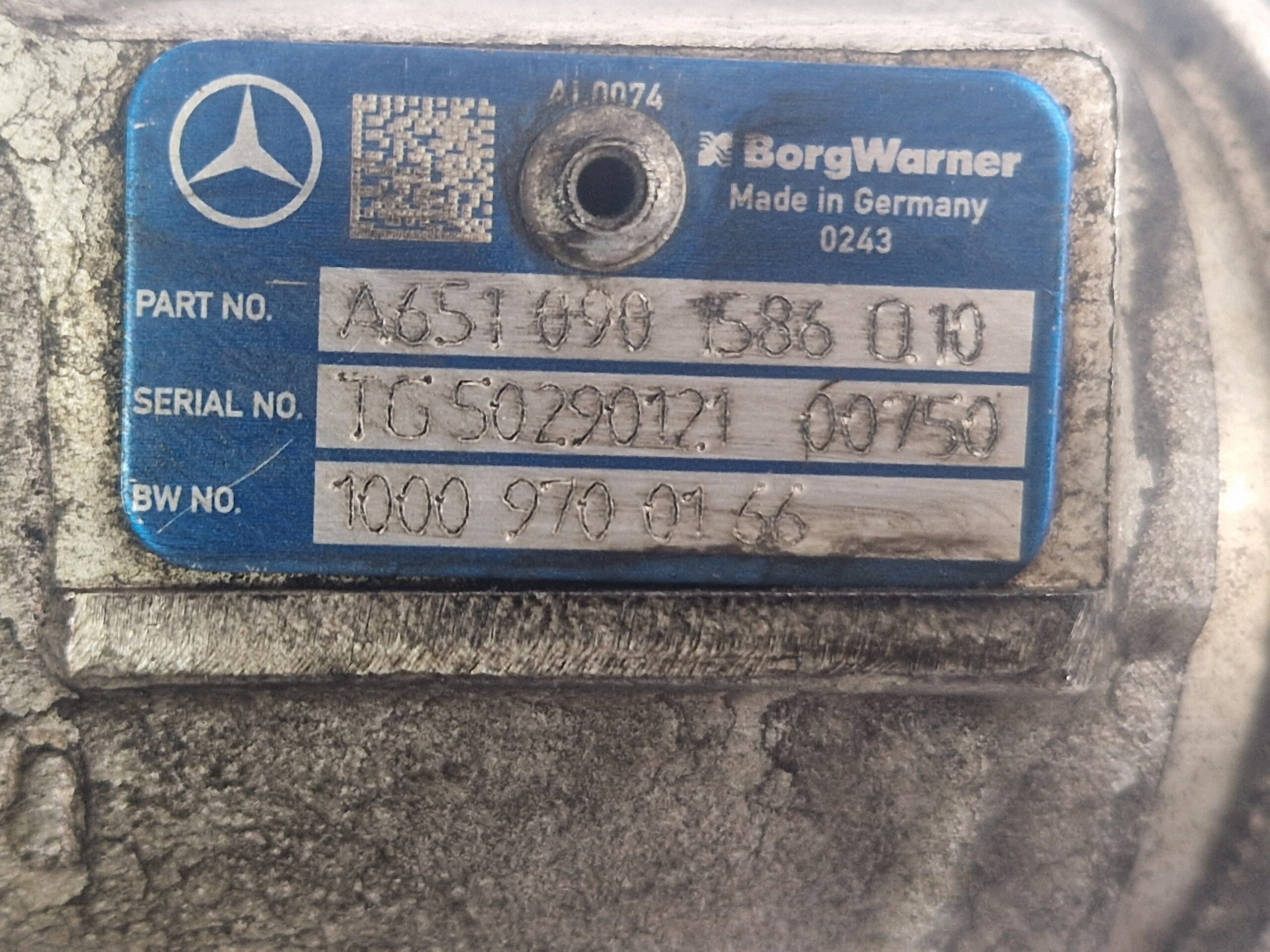 A6510901586 TURBINA MERCEDES GLC Coupe (BM 253) (6.2016) Diesel 2.2