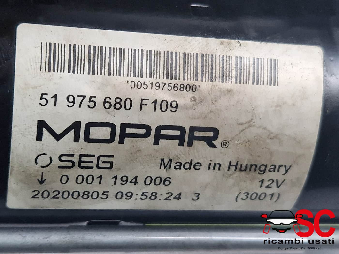 51975680 MOTORINO AVVIAMENTO JEEP Compass Serie Diesel