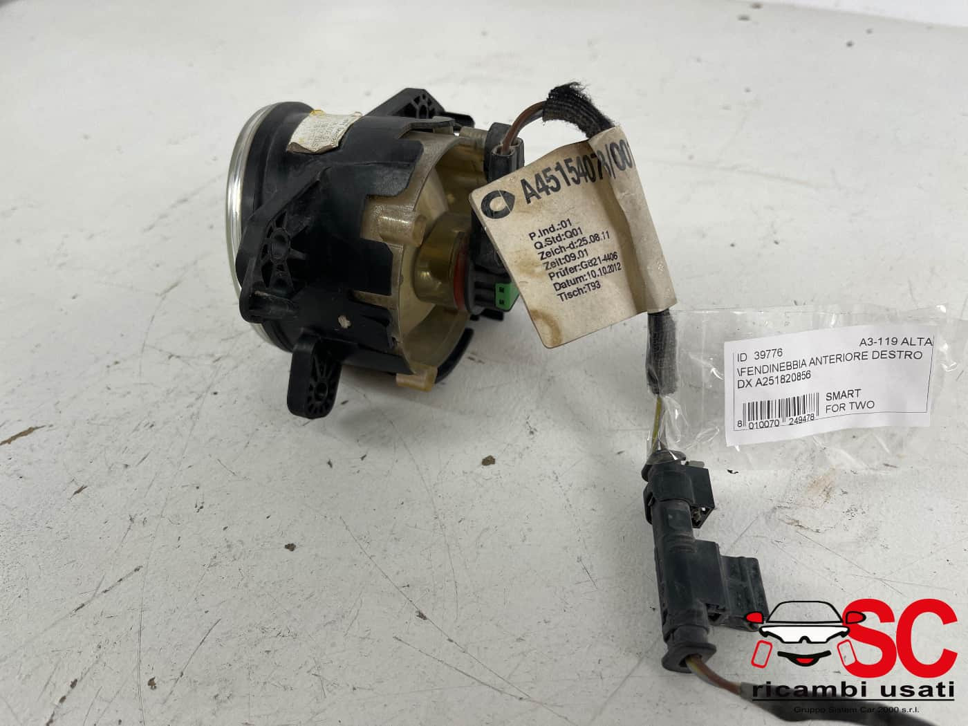 FENDINEBBIA ANTERIORE SMART Fortwo Coupé (W451) A251820856 (07>15)