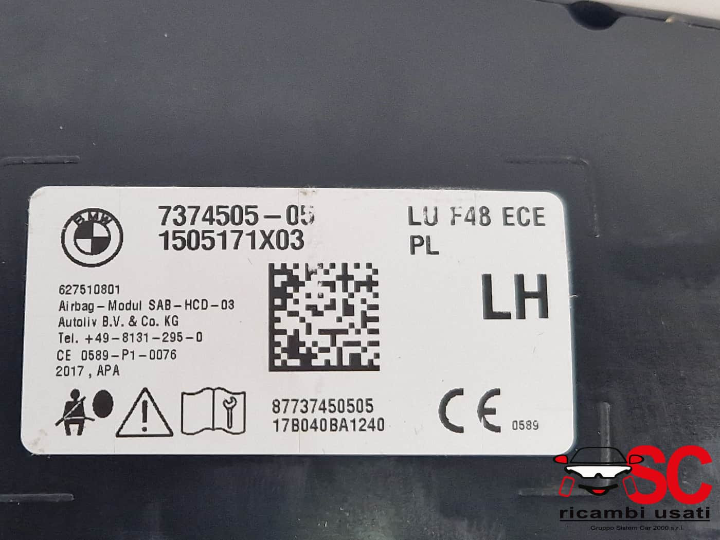 AIRBAG SEDILE SINISTRO BMW X1 Serie (F48) 7374505 (15>)
