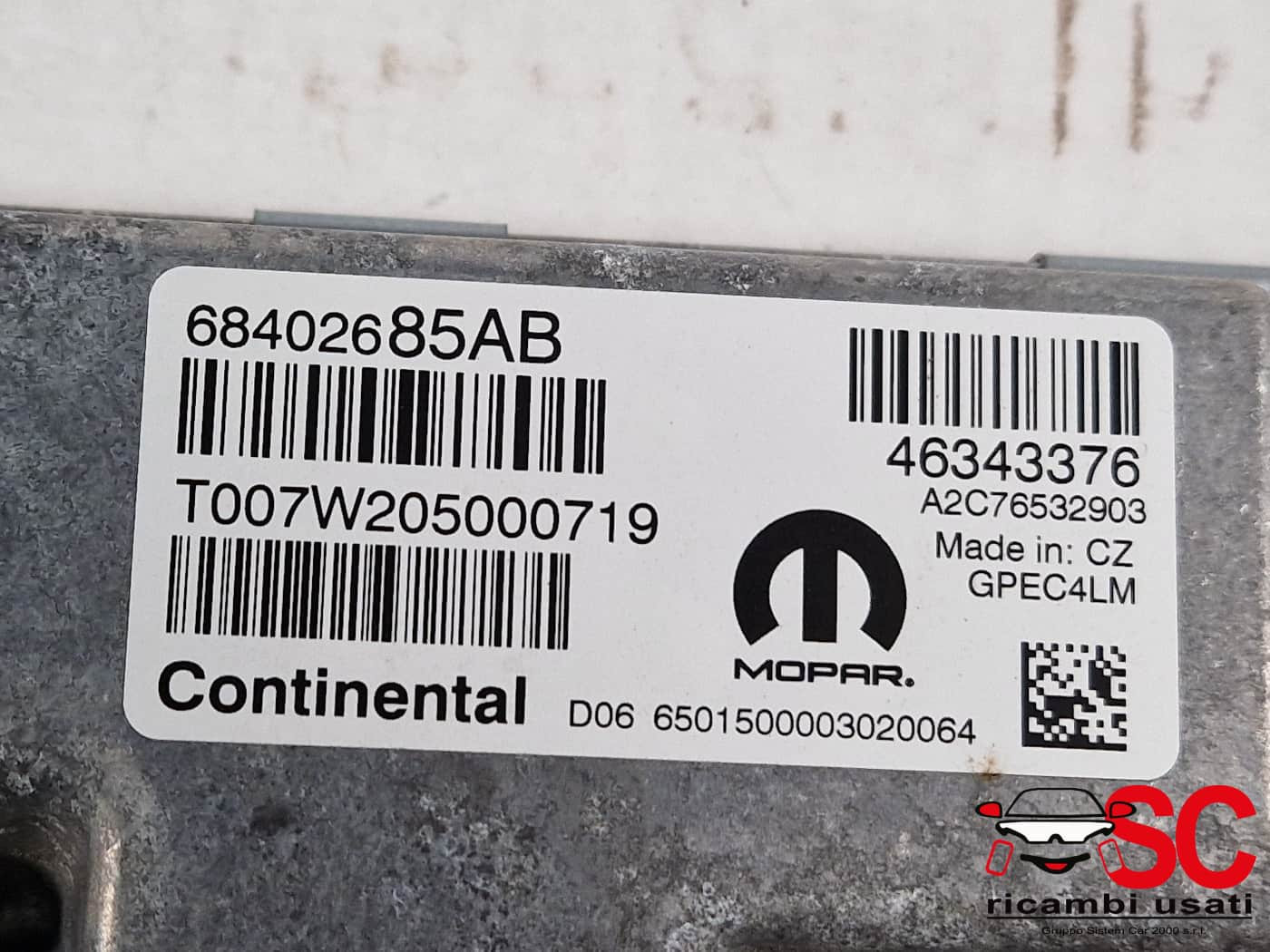 46343376 CENTRALINA MOTORE JEEP Compass Serie Diesel