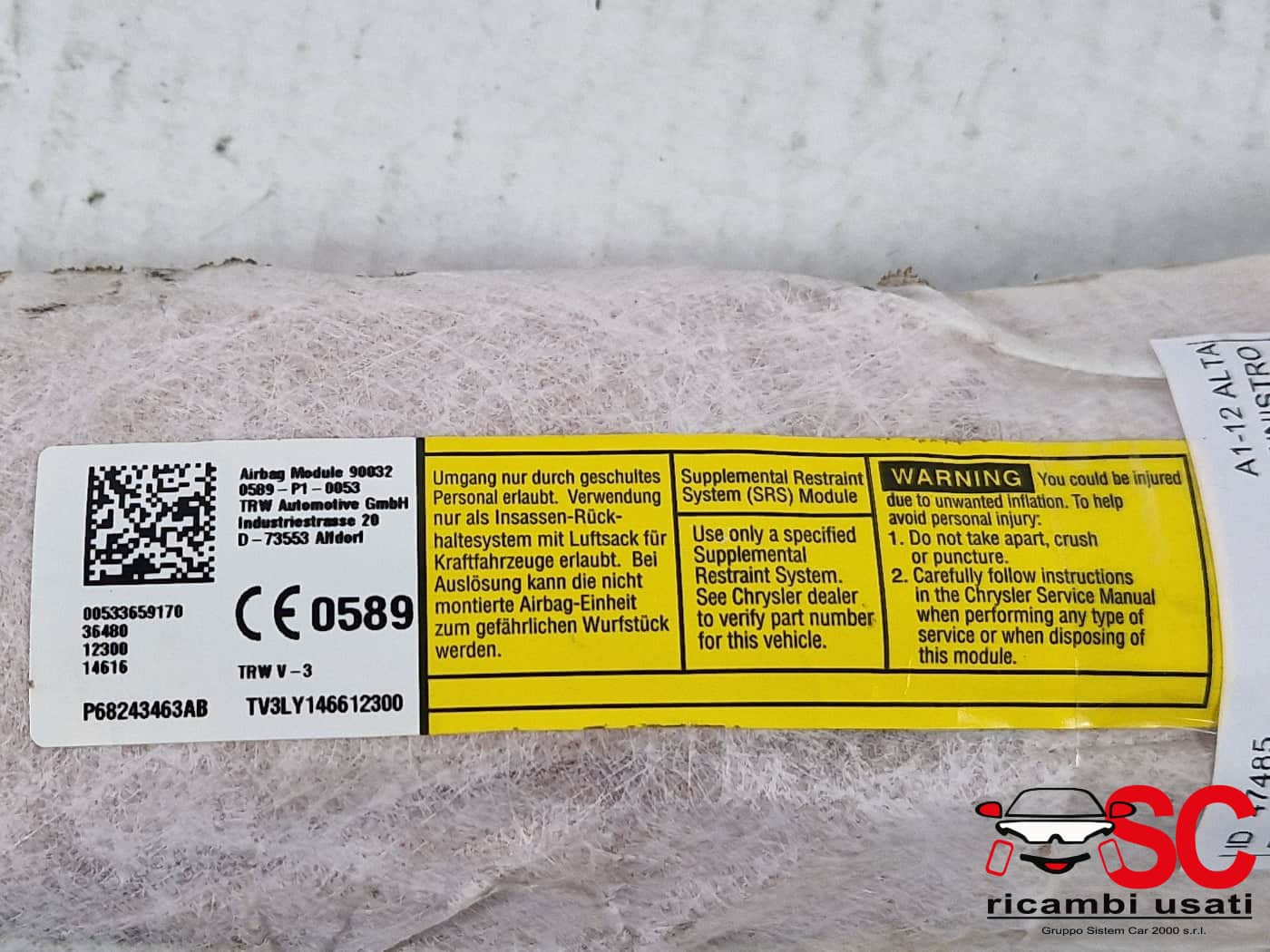 AIRBAG SEDILE SINISTRO JEEP Compass Serie 53365917 (16>)