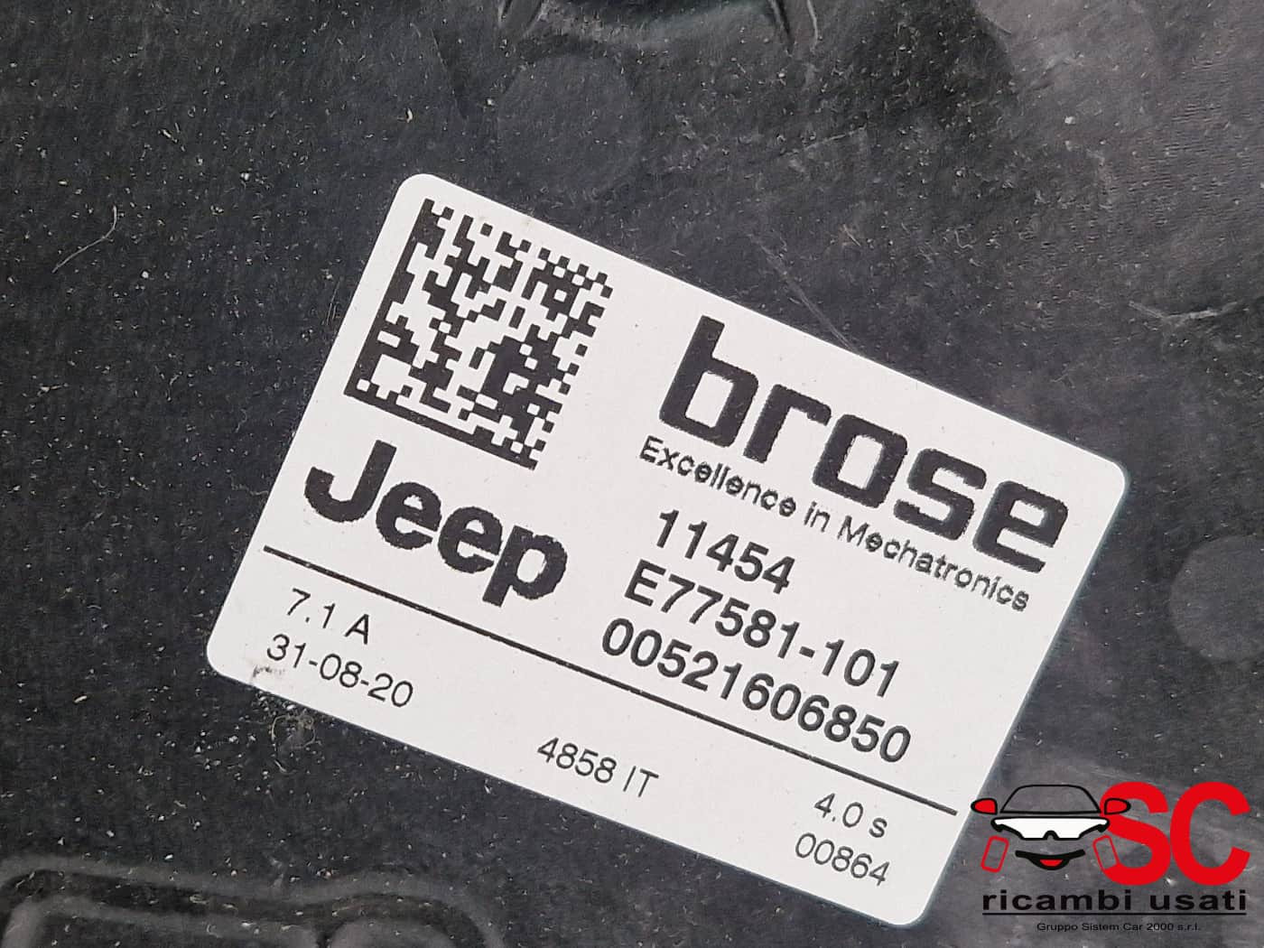 MECCANISMO ALZAVETRO ANT. SX JEEP Compass Serie 52160685 (16>)