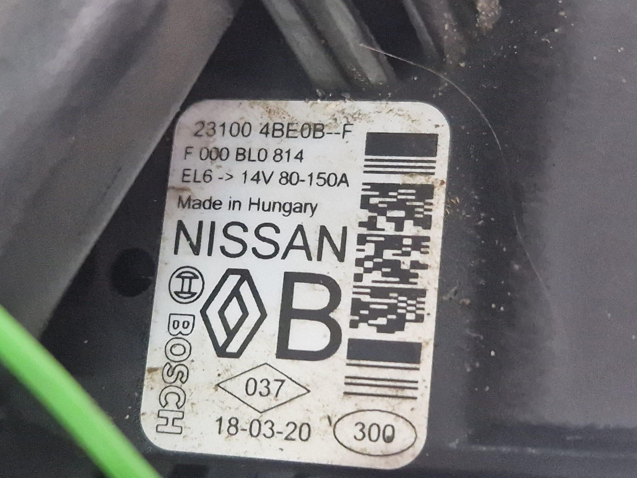F000BL0814 ALTERNATORE RENAULT Trafic Combi 2° Serie Diesel 1.6 R9M503