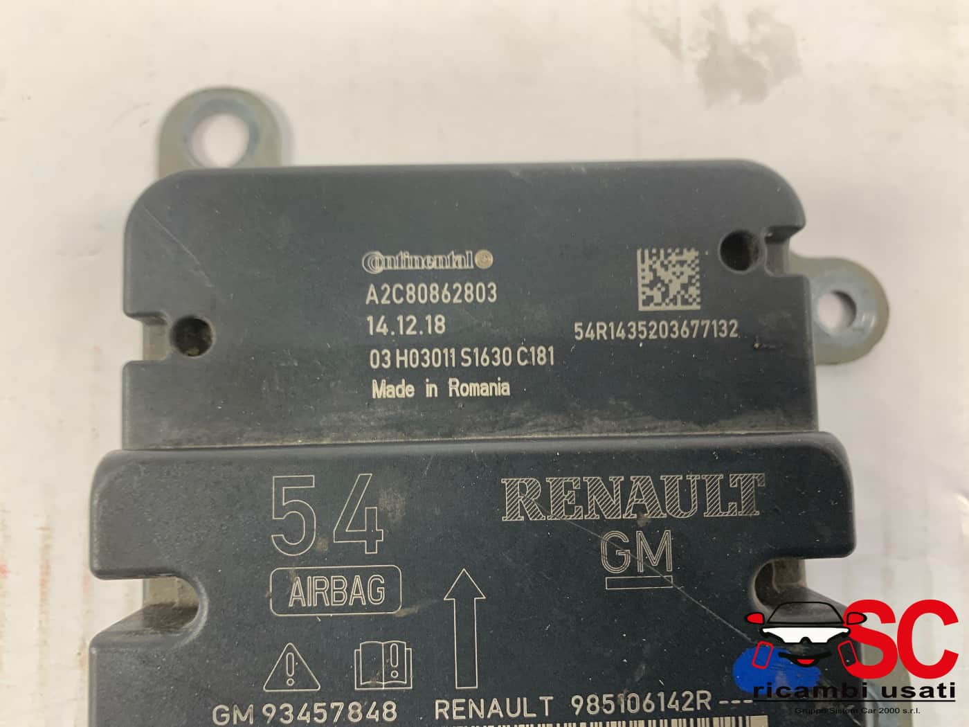 CENTRALINA AIRBAG RENAULT Trafic Serie 985106142R (14>)
