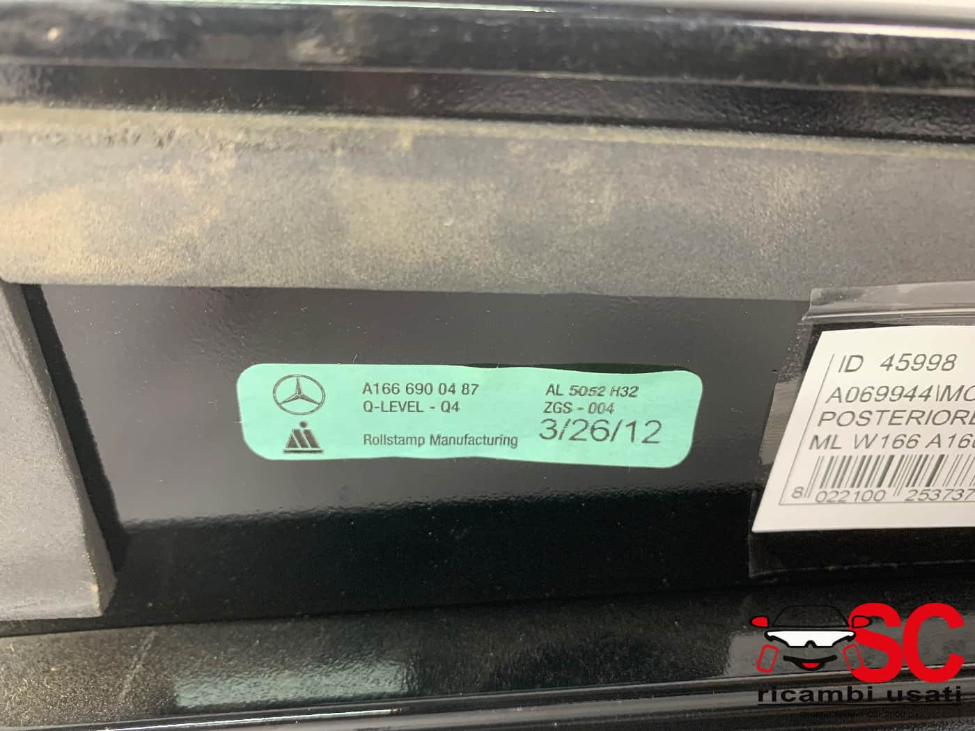 MODANATURA PORTA POSTERIORE DX MERCEDES ML W166 4° Serie A1666900487 A1666900487 (11>)