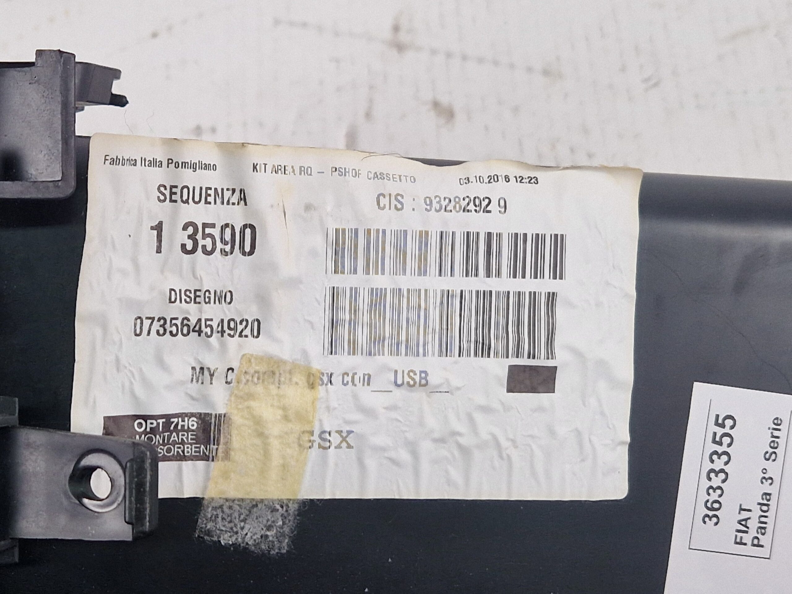CASSETTO PORTA OGGETTI FIAT Panda 3° Serie 735645492 (12>)