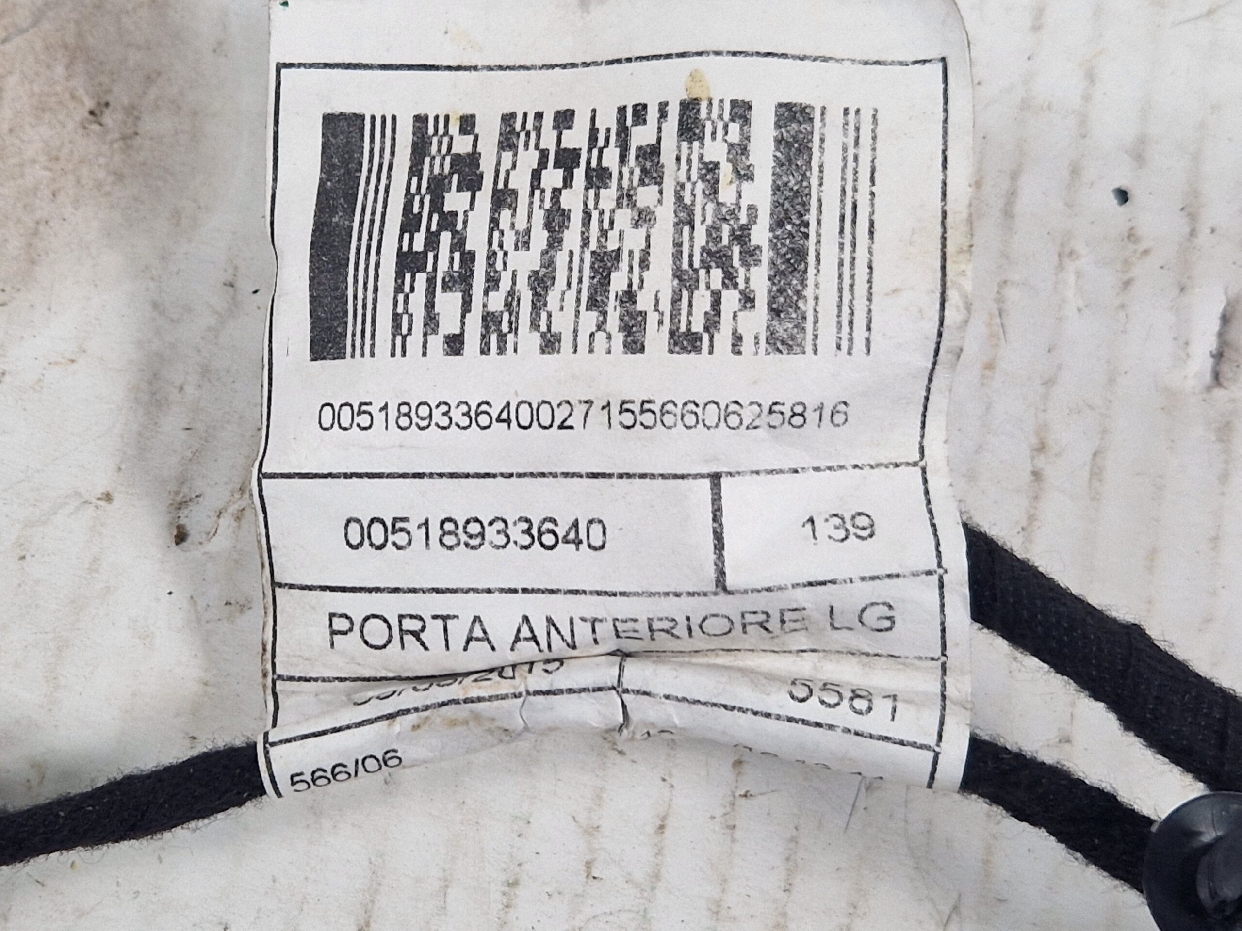 CABLAGGIO PORTA ANTERIORE SINISTRA FIAT Panda 3° Serie 51893364 (12>)