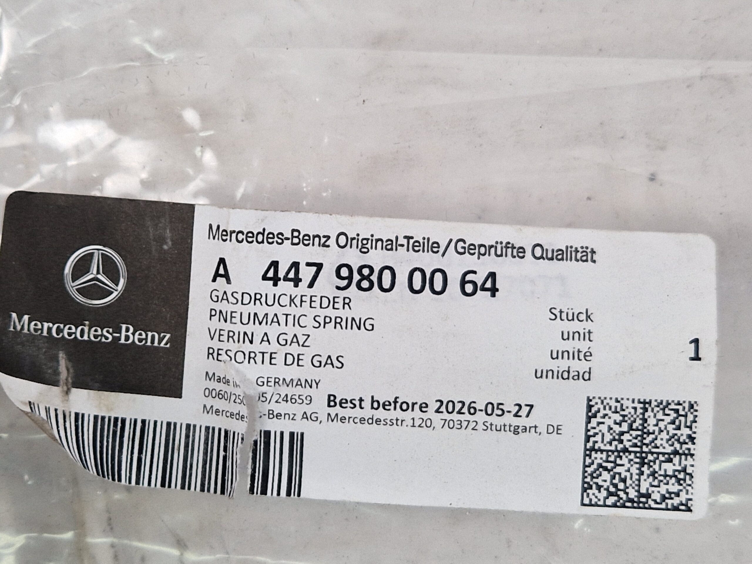 PISTONCINO COFANO POSTERIORE DESTRO MERCEDES Vito Serie (W447) A4479800064 (14>)
