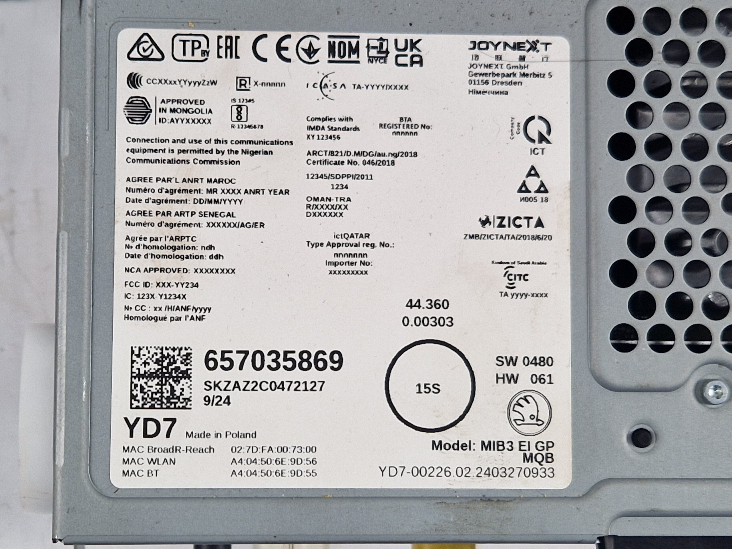 AUTORADIO SKODA Kamiq Serie 654035869 (18>)